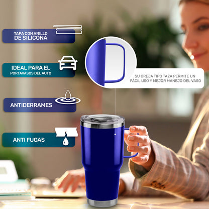 Vaso Térmico De Acero Inoxidable Con Mango 30oz