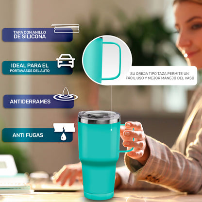 Vaso Térmico De Acero Inoxidable Con Mango 30oz
