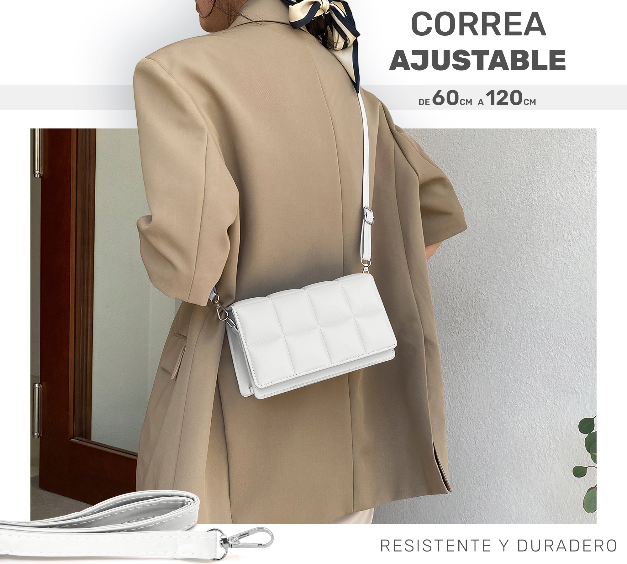 Mini Bolso Acolchado Para Mujer Con Correa Ajustable & Estilo Sofisticado