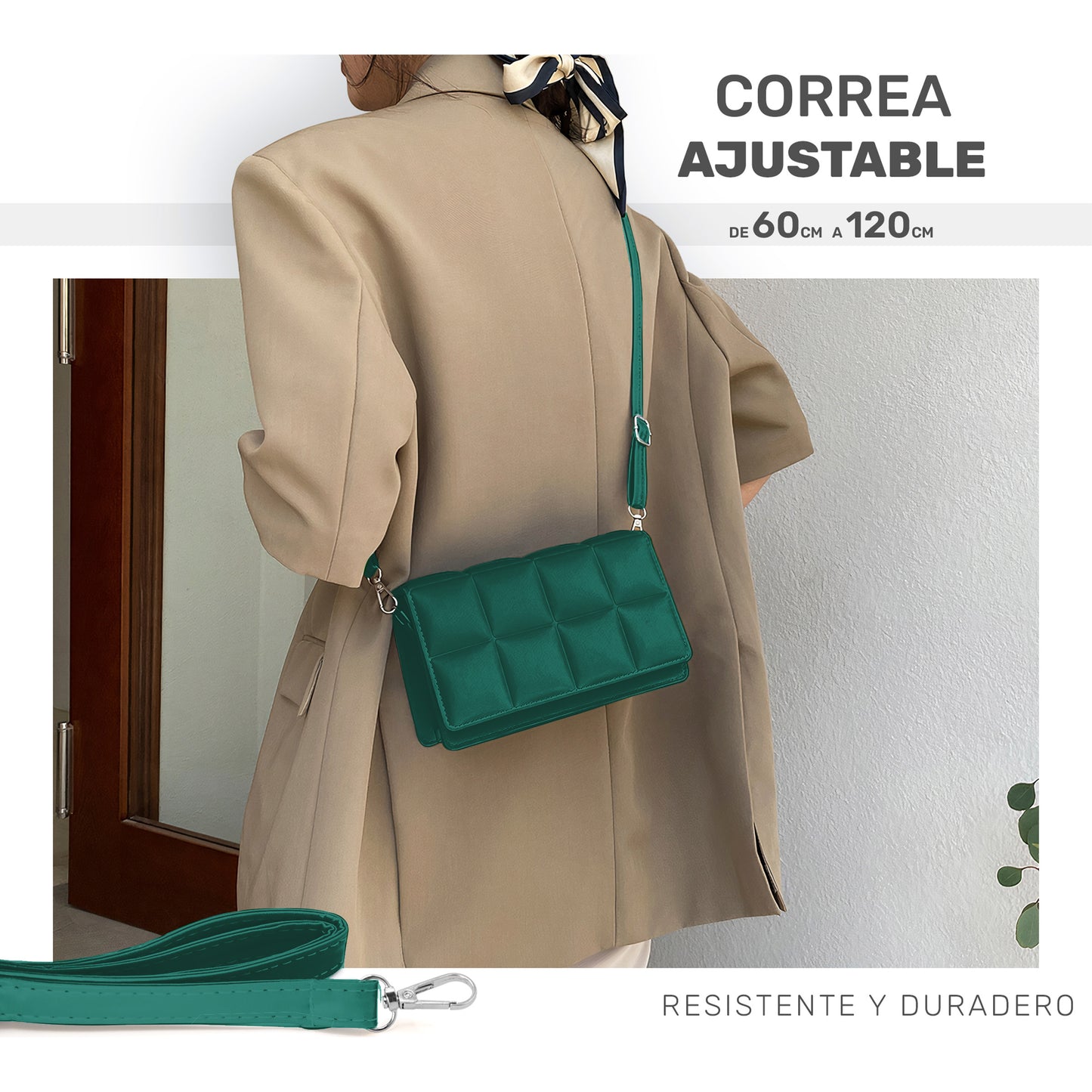 Mini Bolso Acolchado Para Mujer Con Correa Ajustable & Estilo Sofisticado