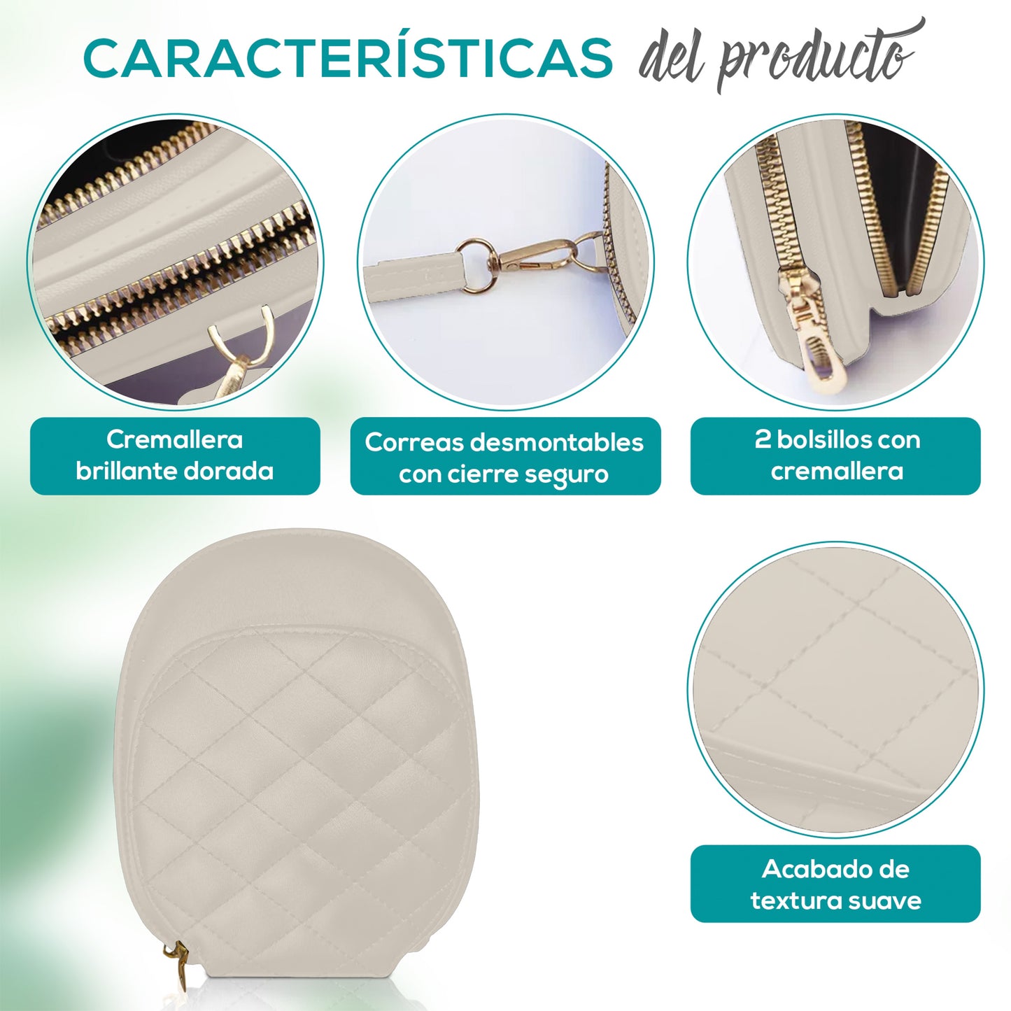 Bolso Ligero Con Organización Inteligente & Correa Desmontable