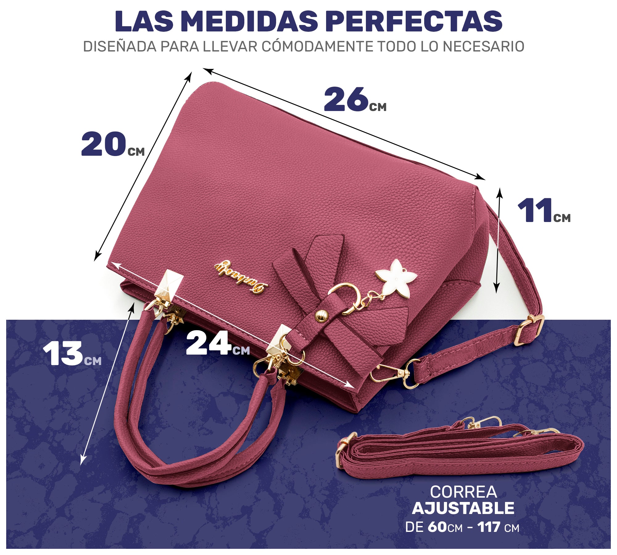 Bolso de Mano Con Llavero Decorativo & Diseño Sofisticado