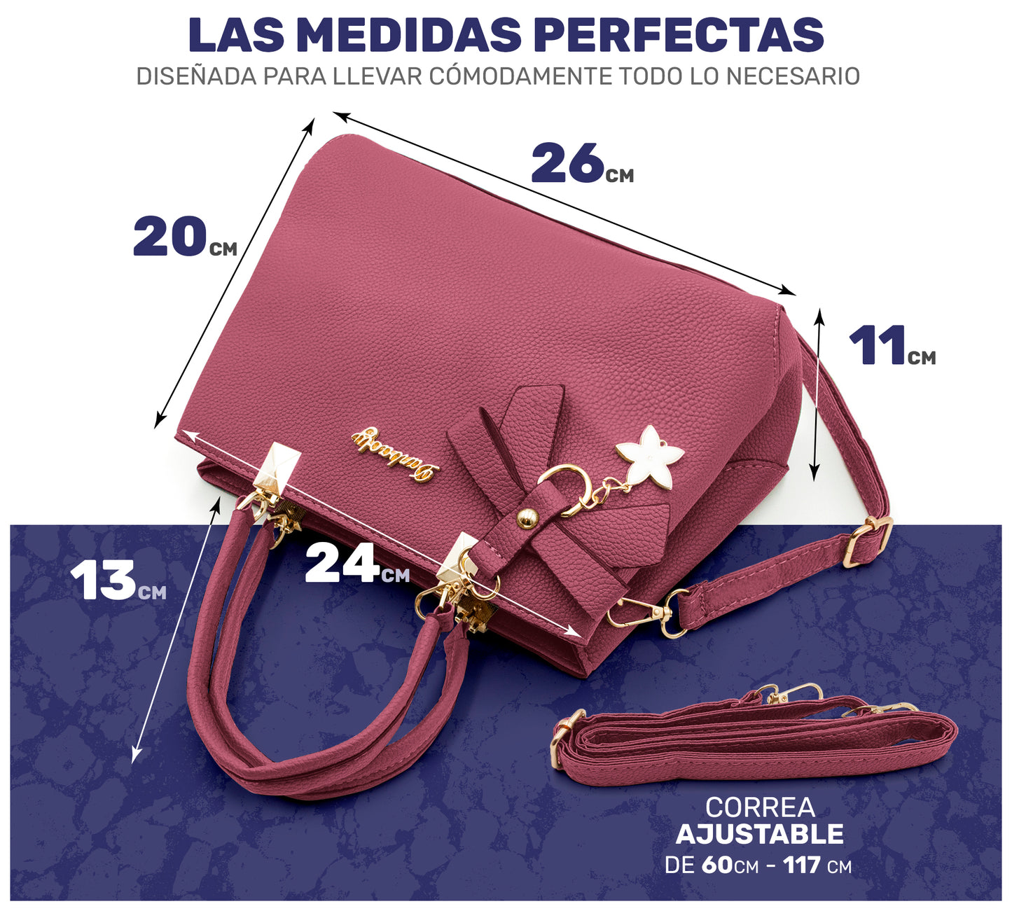 Bolso de Mano Con Llavero Decorativo & Diseño Sofisticado