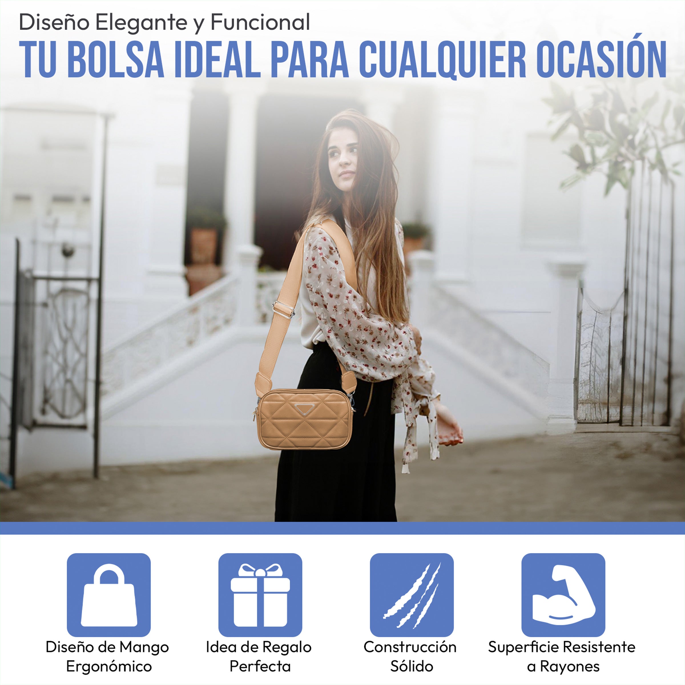 Mini Bolso Moderno Con Correa Ajustable & Diseño Versátil
