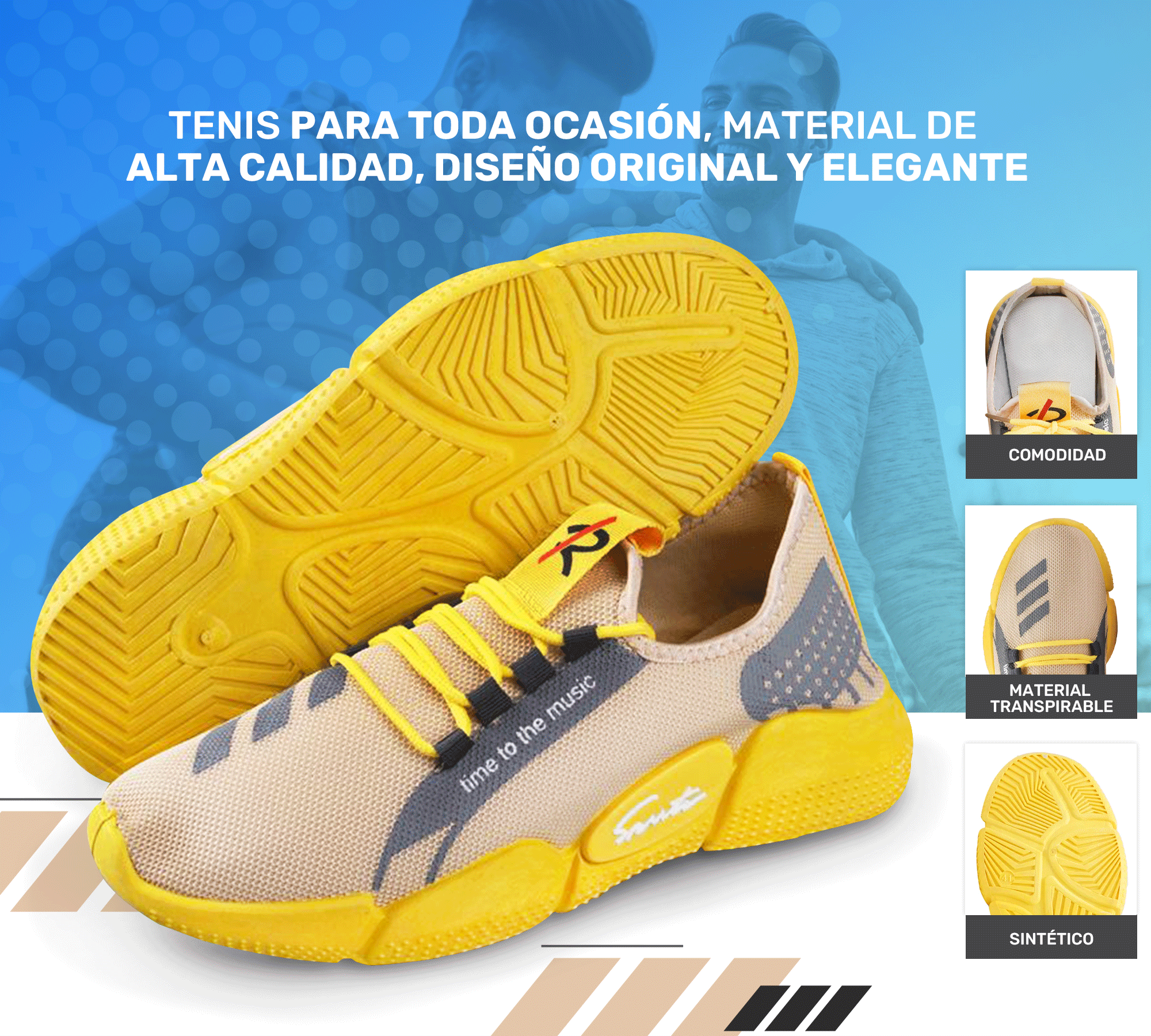 Tenis Sport Casual Hombre – Alta Comodidad & Diseño Moderno