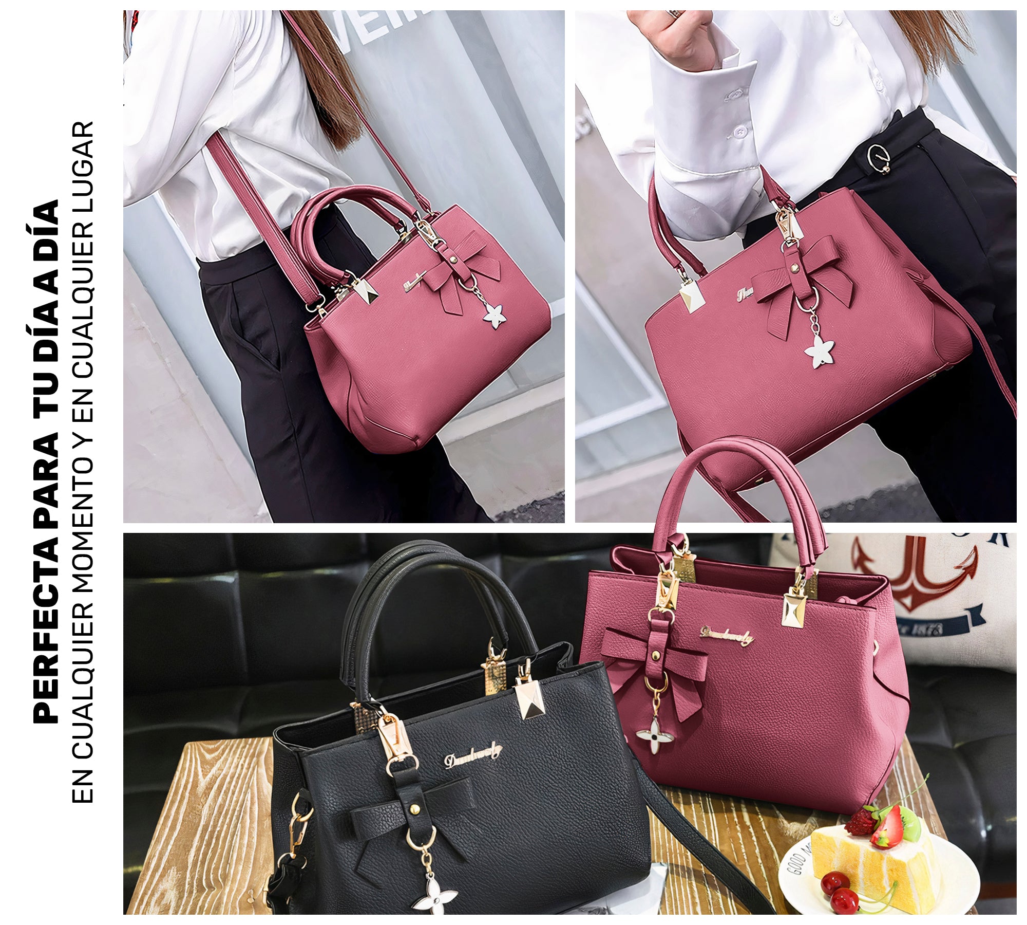 Bolso de Mano Con Llavero Decorativo & Diseño Sofisticado