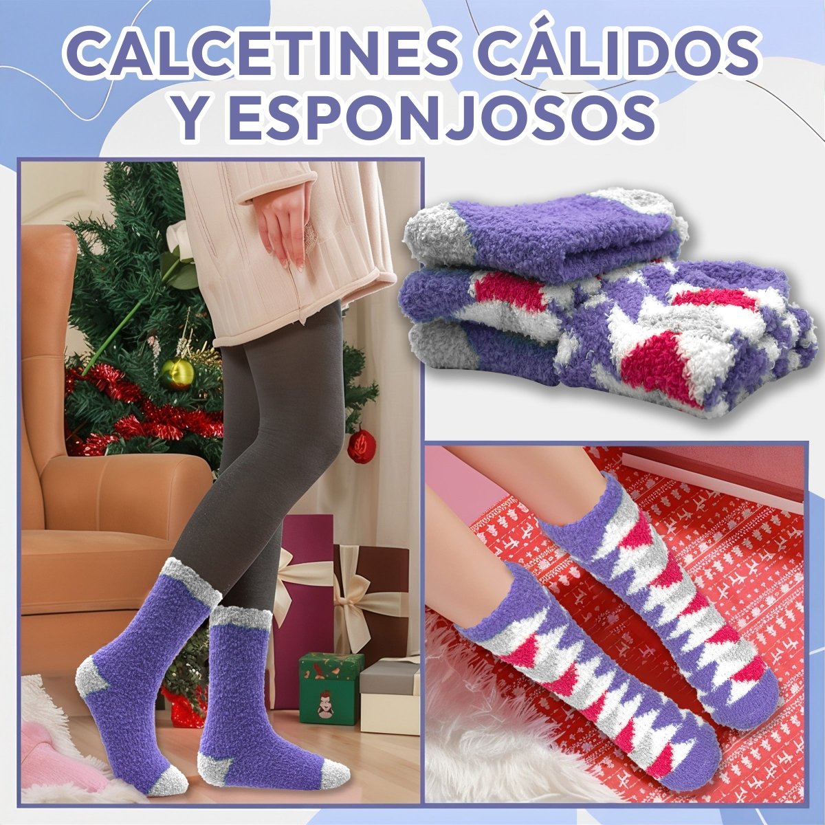 2 Pares Comfort Soft - Calcetas Térmicas Afelpadas para Uso Diario - ONDASHOPMX