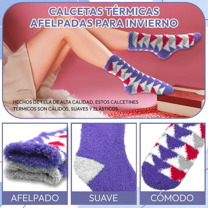 2 Pares Comfort Soft - Calcetas Térmicas Afelpadas para Uso Diario - ONDASHOPMX