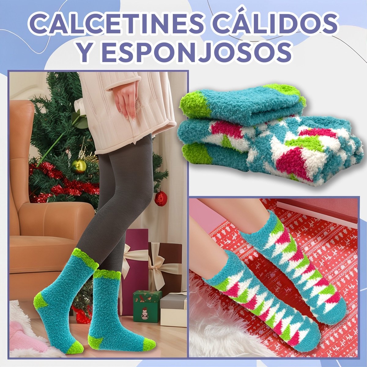 2 Pares Comfort Soft - Calcetas Térmicas Afelpadas para Uso Diario - ONDASHOPMX