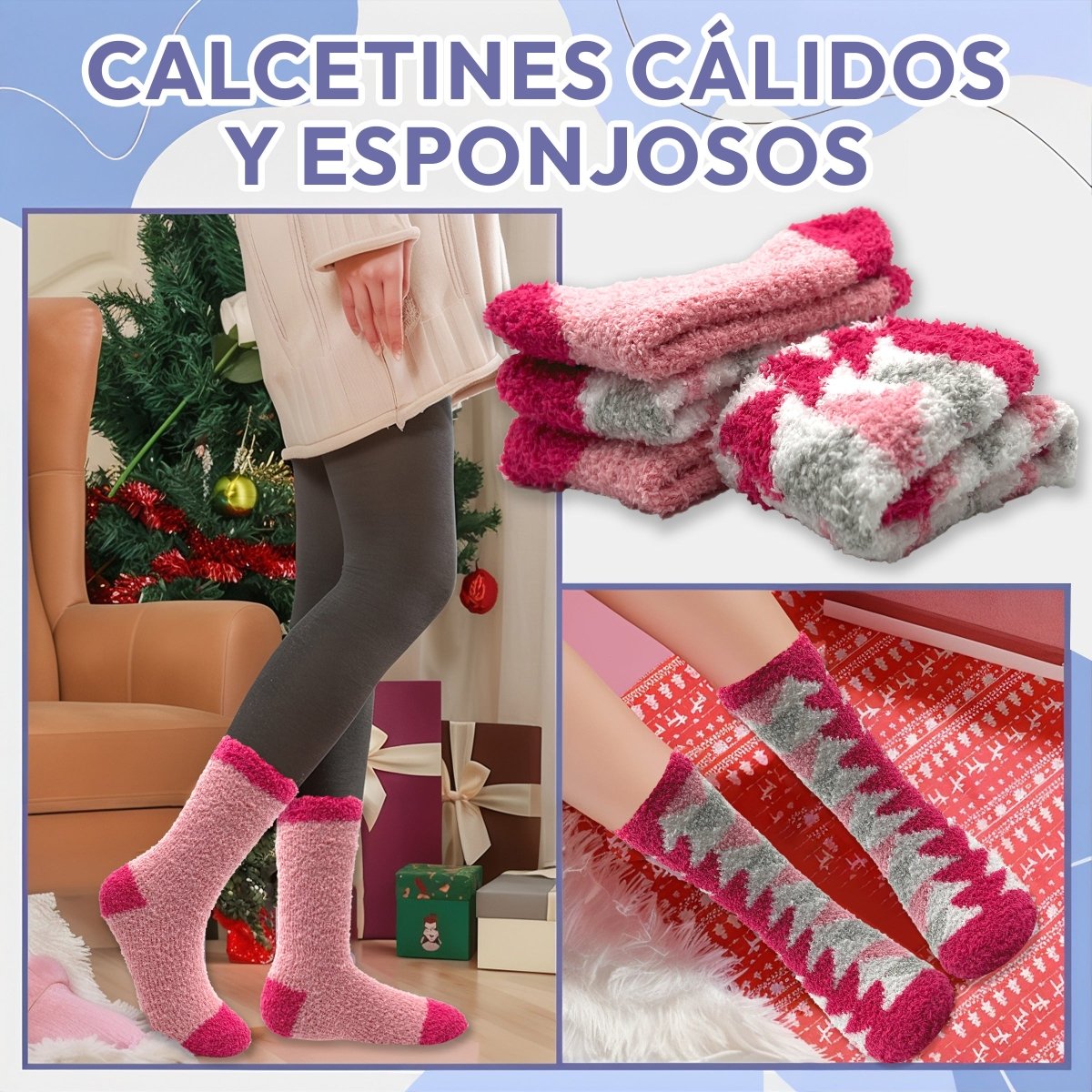 2 Pares Comfort Soft - Calcetas Térmicas Afelpadas para Uso Diario - ONDASHOPMX