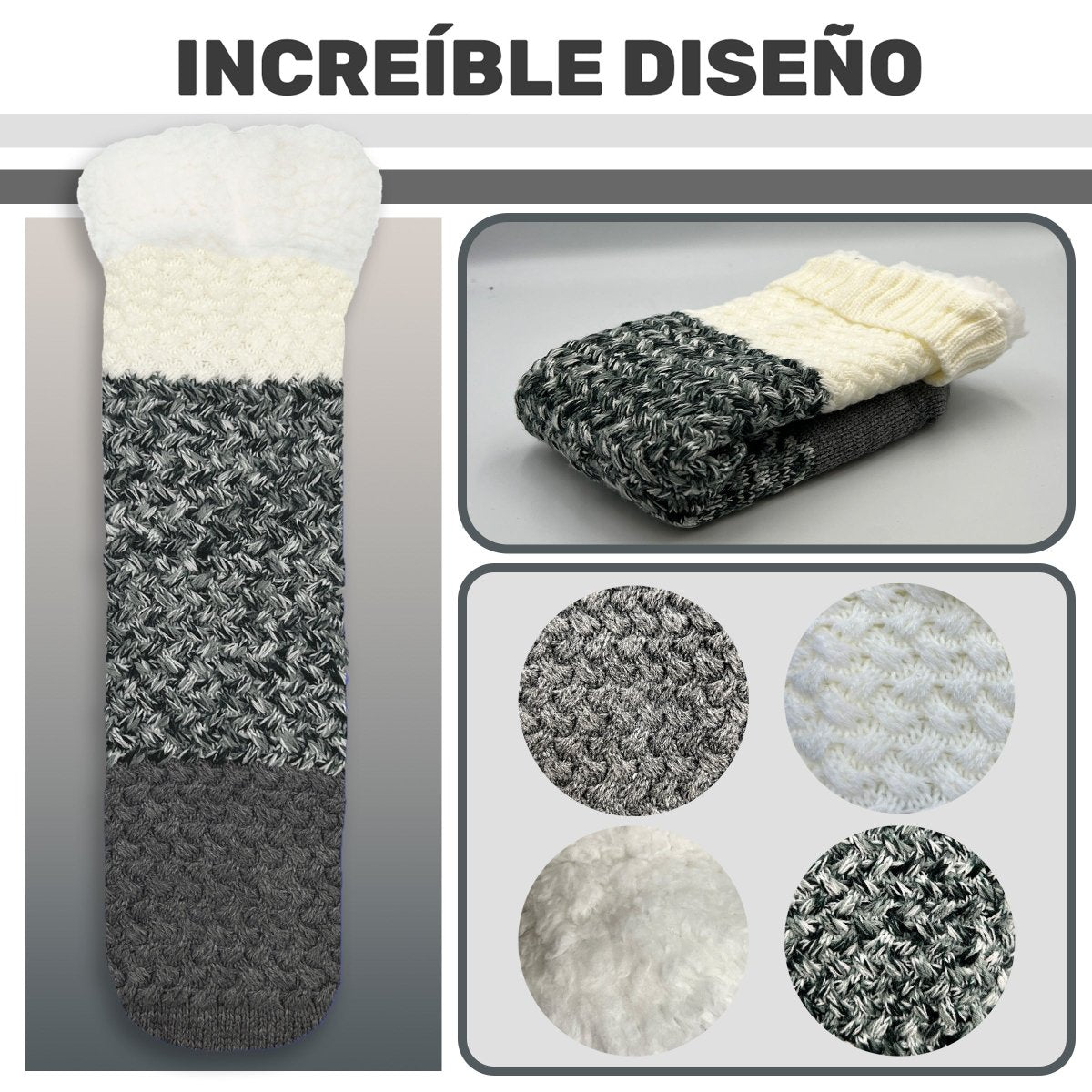 4 Pack De Calcetines Con Doble Tejido & Suela Antiderrapante - Interior Aterciopelado De Felpa - ONDASHOPMX