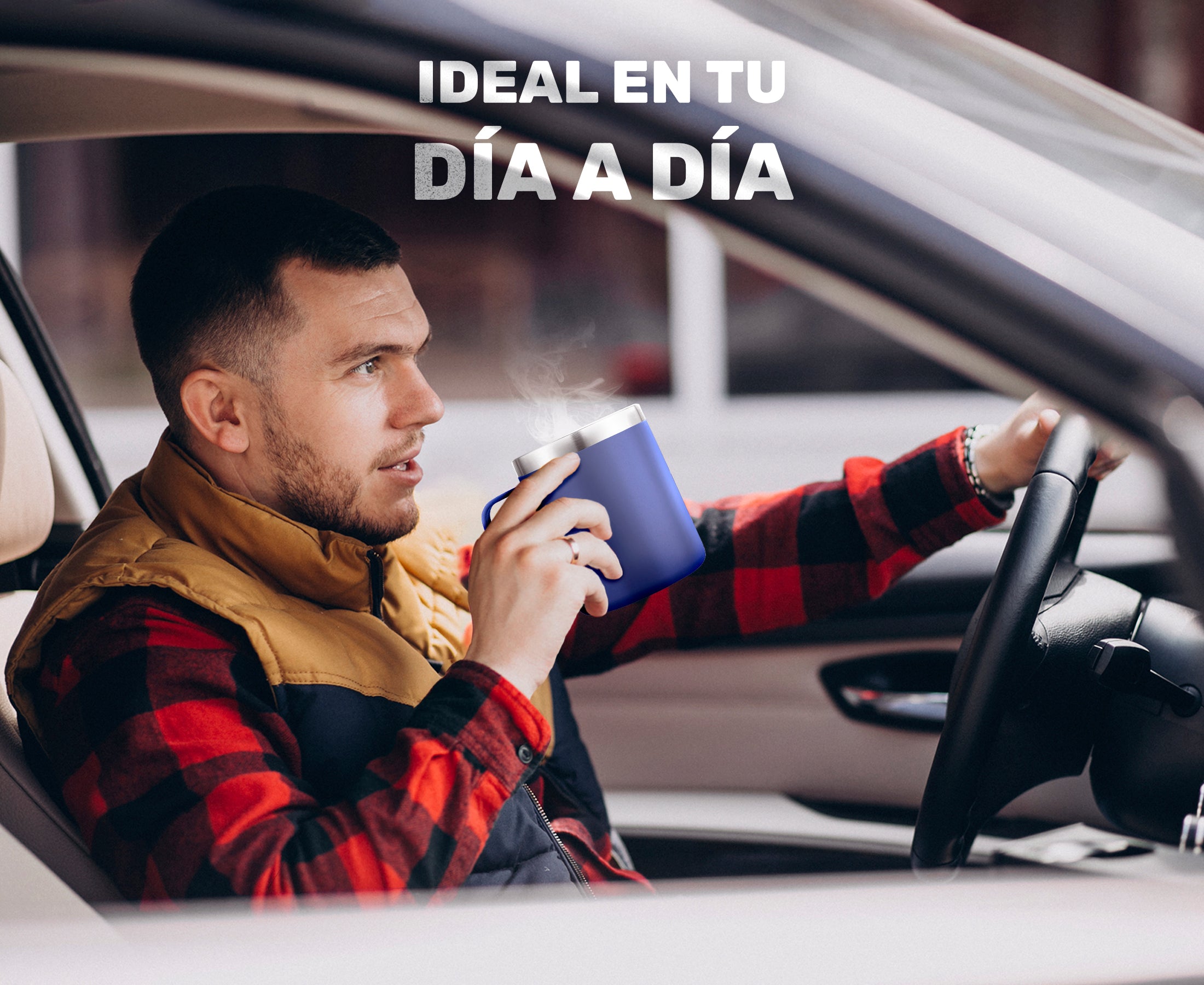 Taza Termica Para Café Doble Capa, Vaso Con Tapa Antiderrame Ideal Para Diferentes Liquidos 12oz