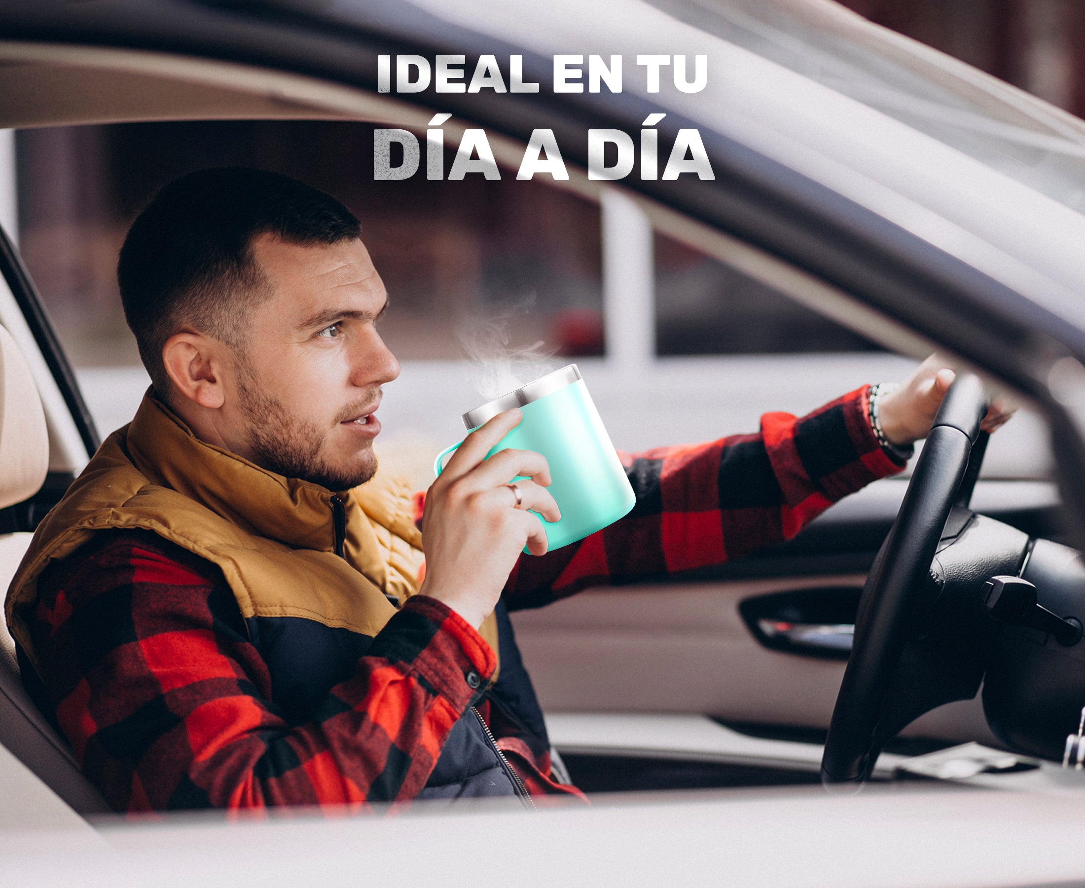 Taza Termica Para Café Doble Capa, Vaso Con Tapa Antiderrame Ideal Para Diferentes Liquidos 12oz