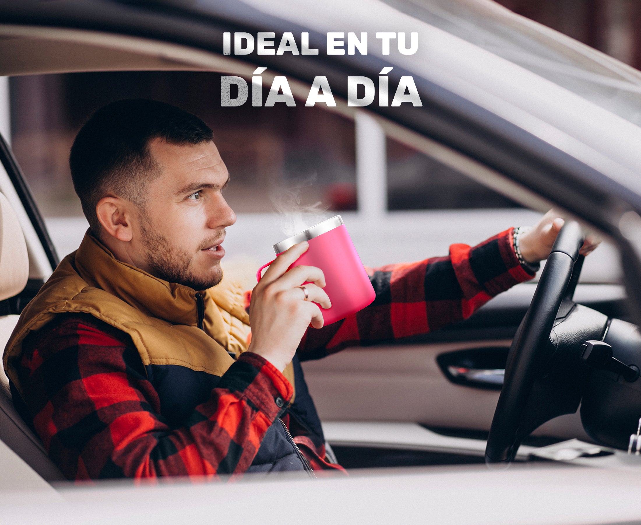 Taza Termica Para Café Doble Capa, Vaso Con Tapa Antiderrame Ideal Para Diferentes Liquidos 12oz