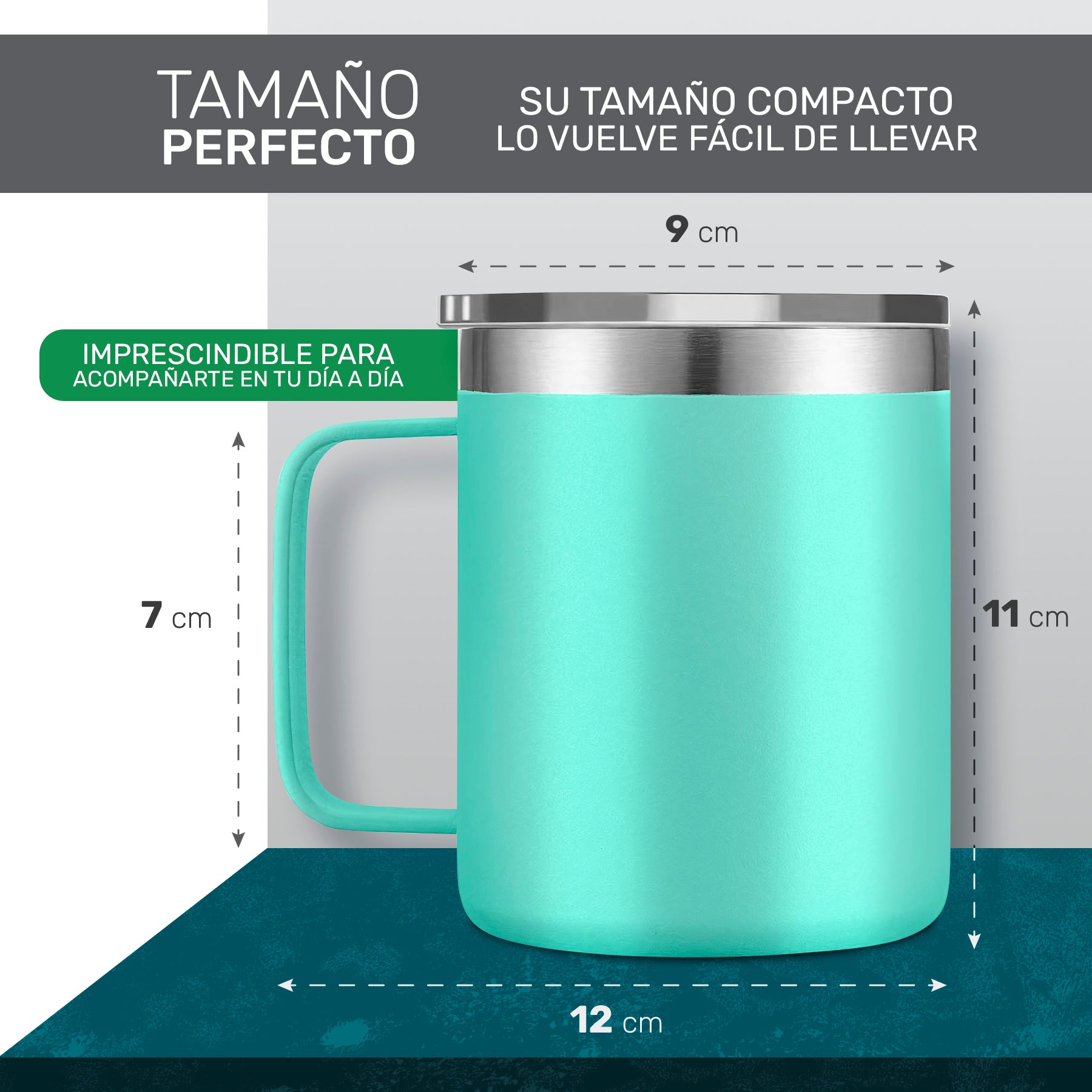 Taza Termica Para Café Doble Capa, Vaso Con Tapa Antiderrame Ideal Para Diferentes Liquidos 12oz