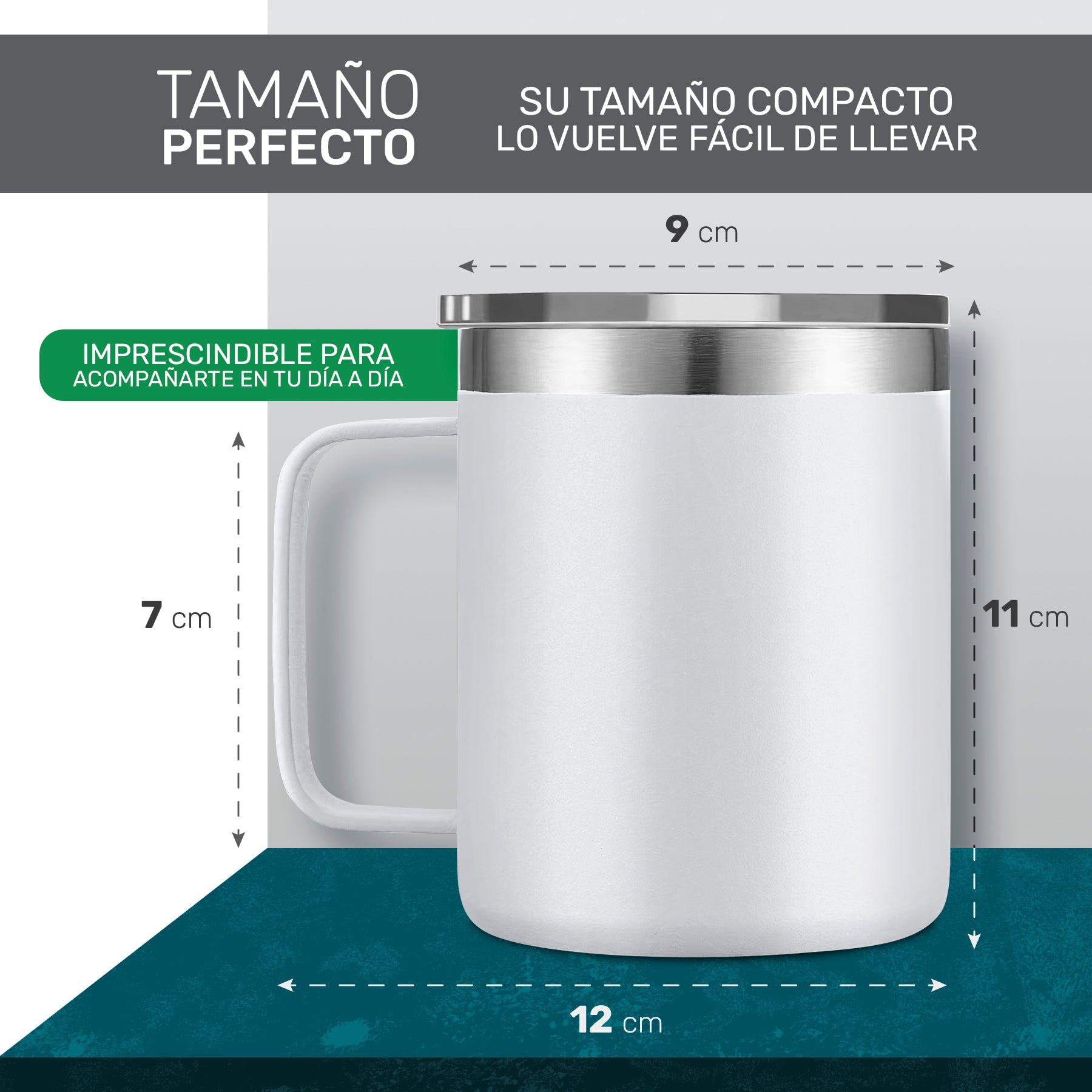 Taza Termica Para Café Doble Capa, Vaso Con Tapa Antiderrame Ideal Para Diferentes Liquidos 12oz