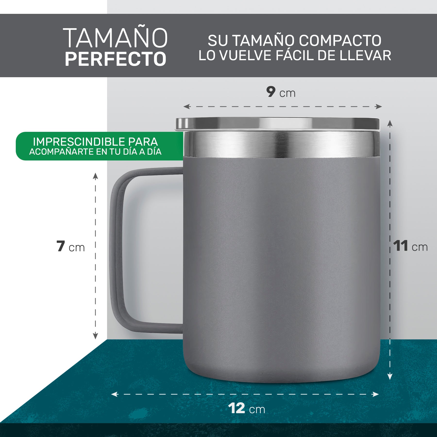 Taza Termica Para Café Doble Capa, Vaso Con Tapa Antiderrame Ideal Para Diferentes Liquidos 12oz