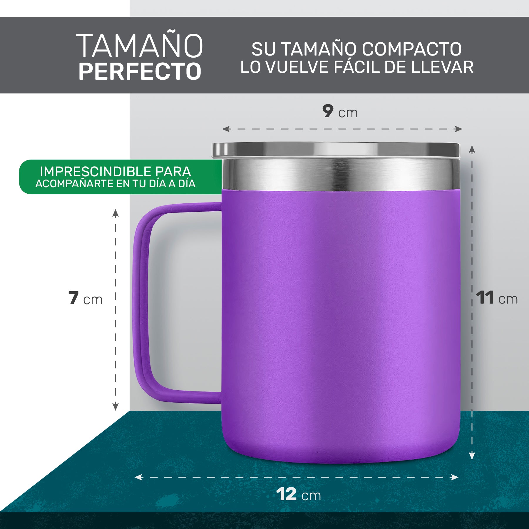 Taza Termica Para Café Doble Capa, Vaso Con Tapa Antiderrame Ideal Para Diferentes Liquidos 12oz