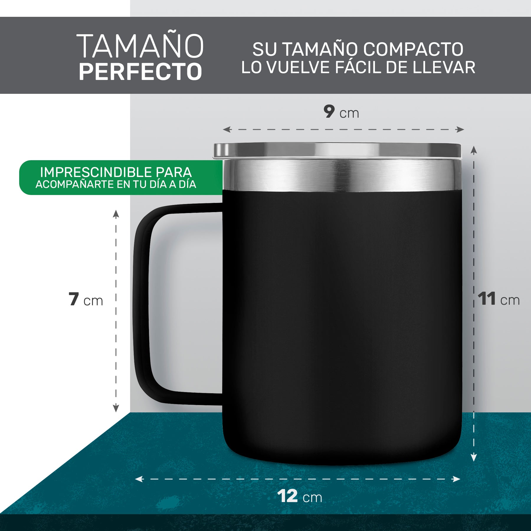 Taza Termica Para Café Doble Capa, Vaso Con Tapa Antiderrame Ideal Para Diferentes Liquidos 12oz