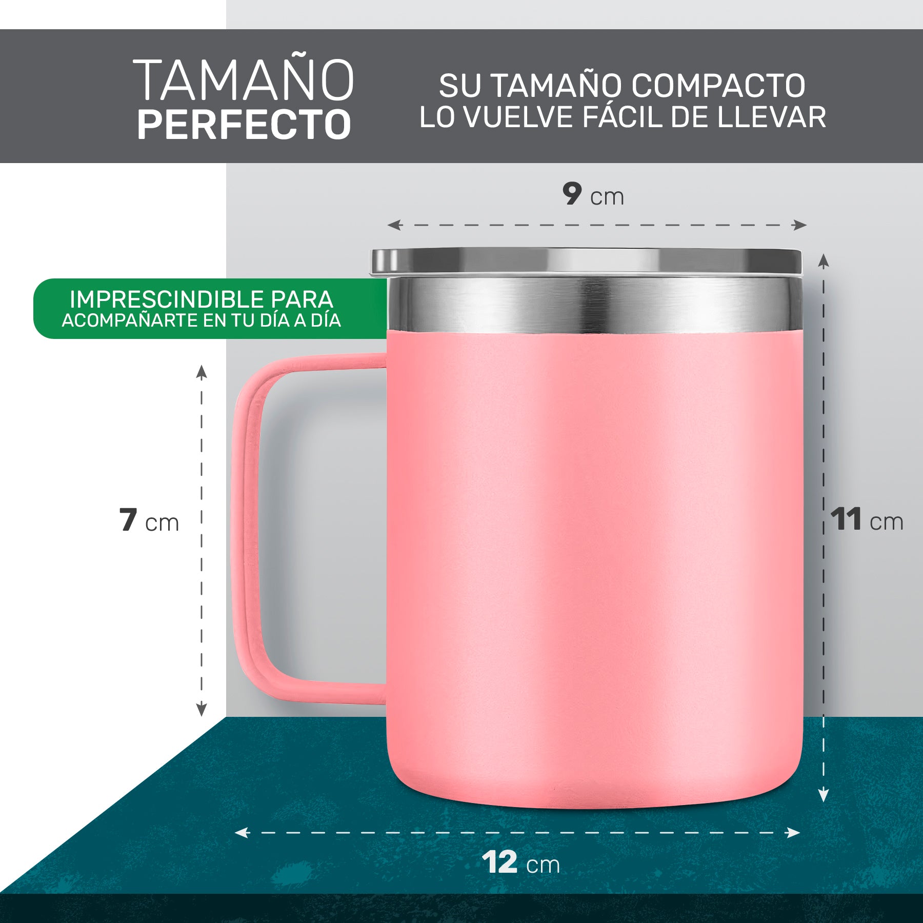 Taza Termica Para Café Doble Capa, Vaso Con Tapa Antiderrame Ideal Para Diferentes Liquidos 12oz