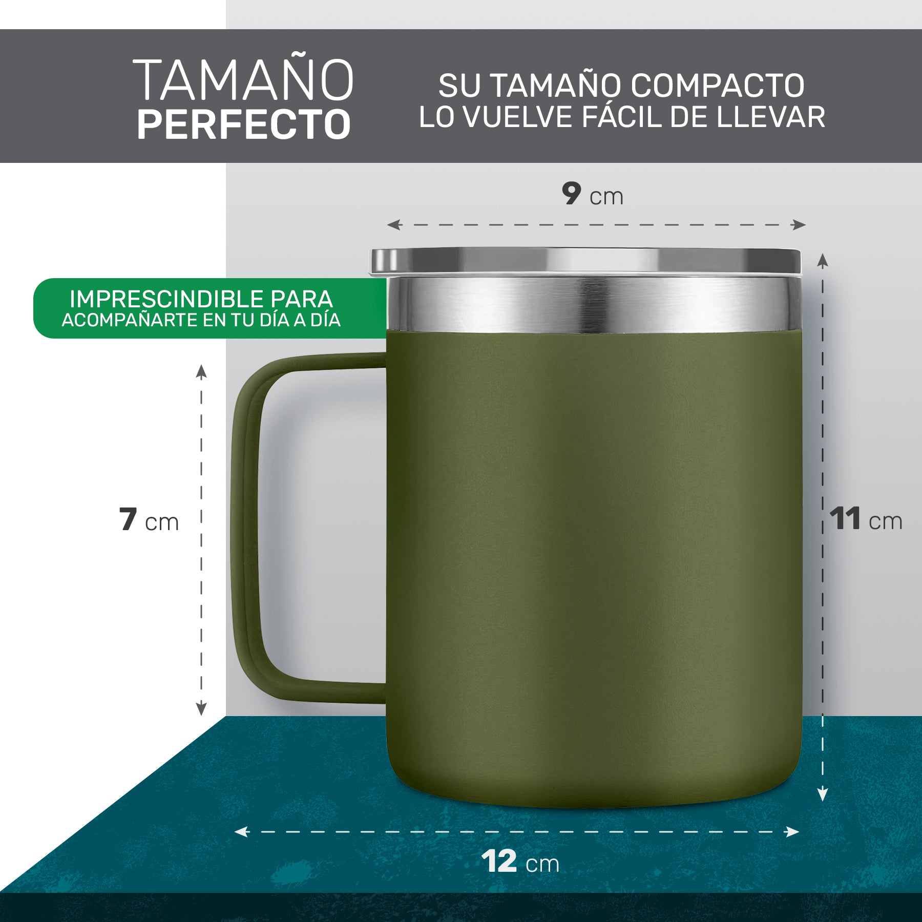 Taza Termica Para Café Doble Capa, Vaso Con Tapa Antiderrame Ideal Para Diferentes Liquidos 12oz