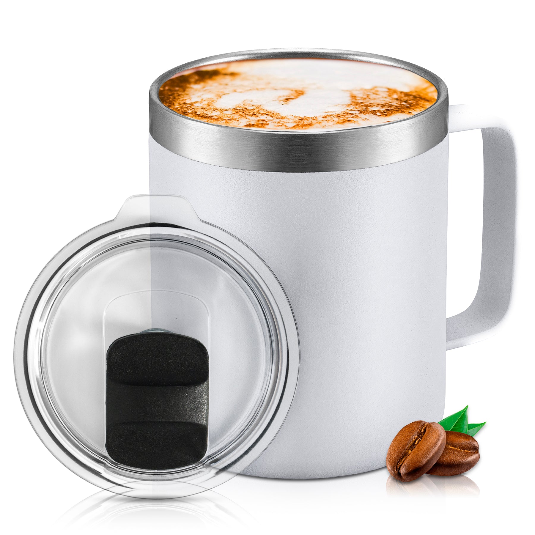 Taza Termica Para Café Doble Capa, Vaso Con Tapa Antiderrame Ideal Para Diferentes Liquidos 12oz