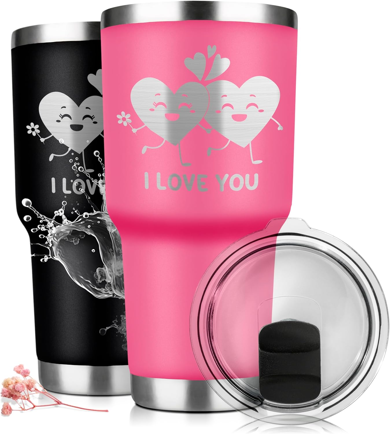 Pack de 2 Termos Tipo Yeti de Acero Inoxidable Personalizados Regalo Perfecto de San Valentin