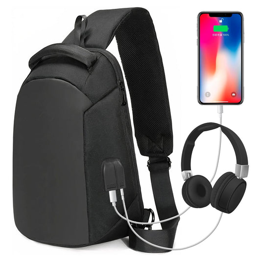 Bandolera Bolso De Pecho Impermeable Con Carga Usb - ONDASHOPMX