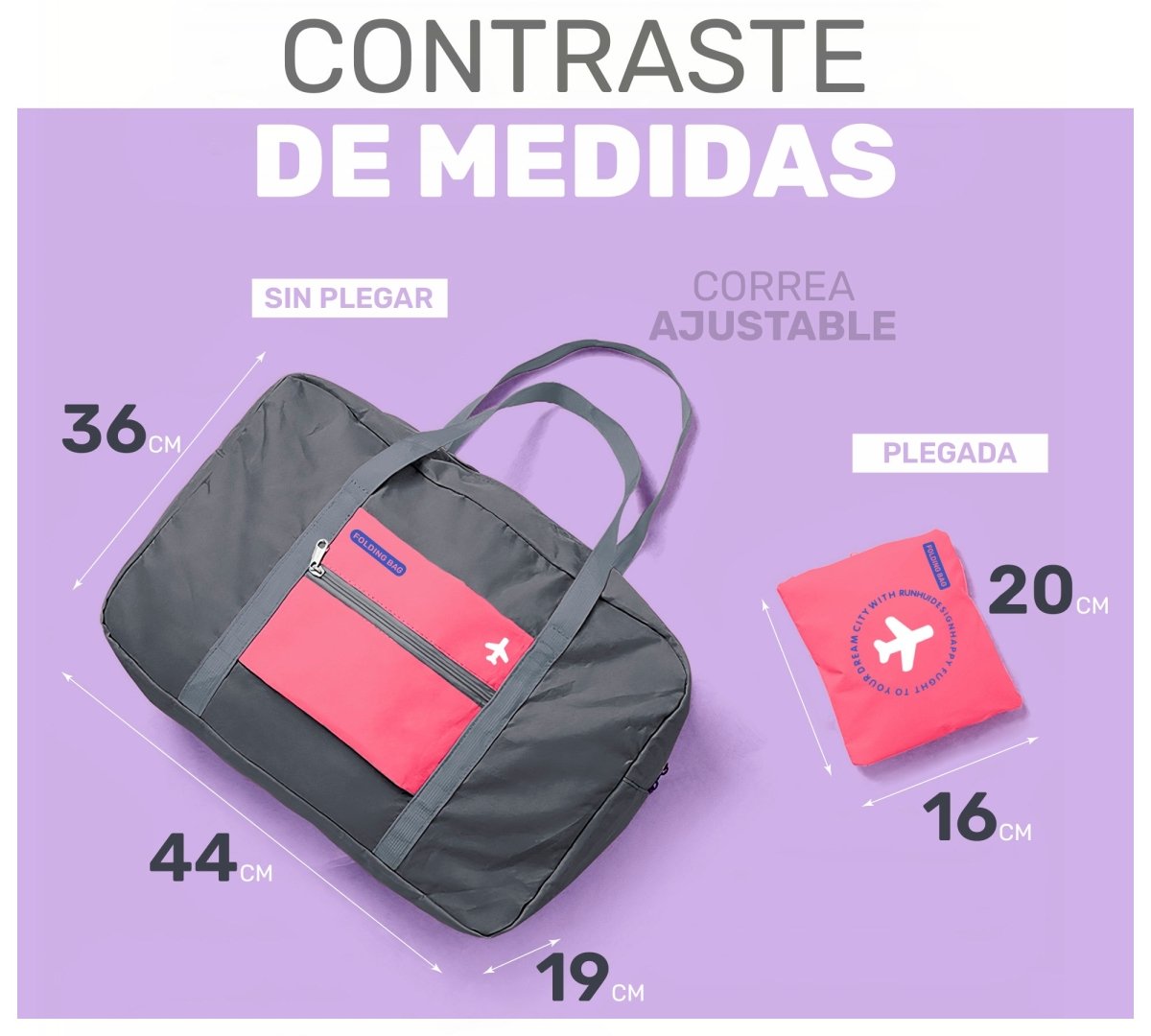 Bolsa de Viaje Plegable Impermeable – Ligera, Compacta & Apta para Avión - ONDASHOPMX
