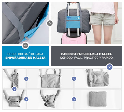 Bolsa de Viaje Plegable Impermeable – Ligera, Compacta & Apta para Avión - ONDASHOPMX