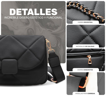 Bolso Compacto Con Diseño Acolchado & Correa Ajustable De Alta Calidad - ONDASHOPMX