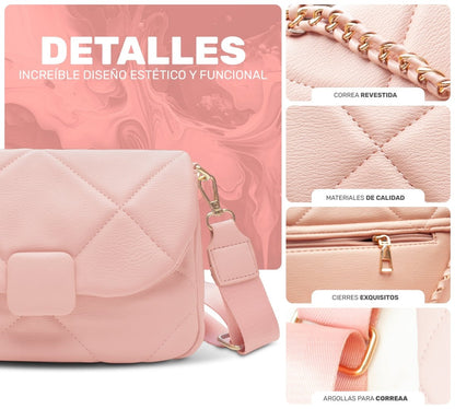 Bolso Compacto Con Diseño Acolchado & Correa Ajustable De Alta Calidad - ONDASHOPMX