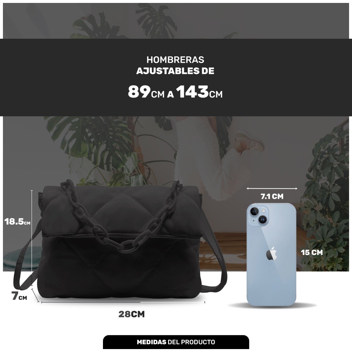 Bolso Con Correa Ajustable & Diseño Sofisticado Para El Día A Día - ONDASHOPMX