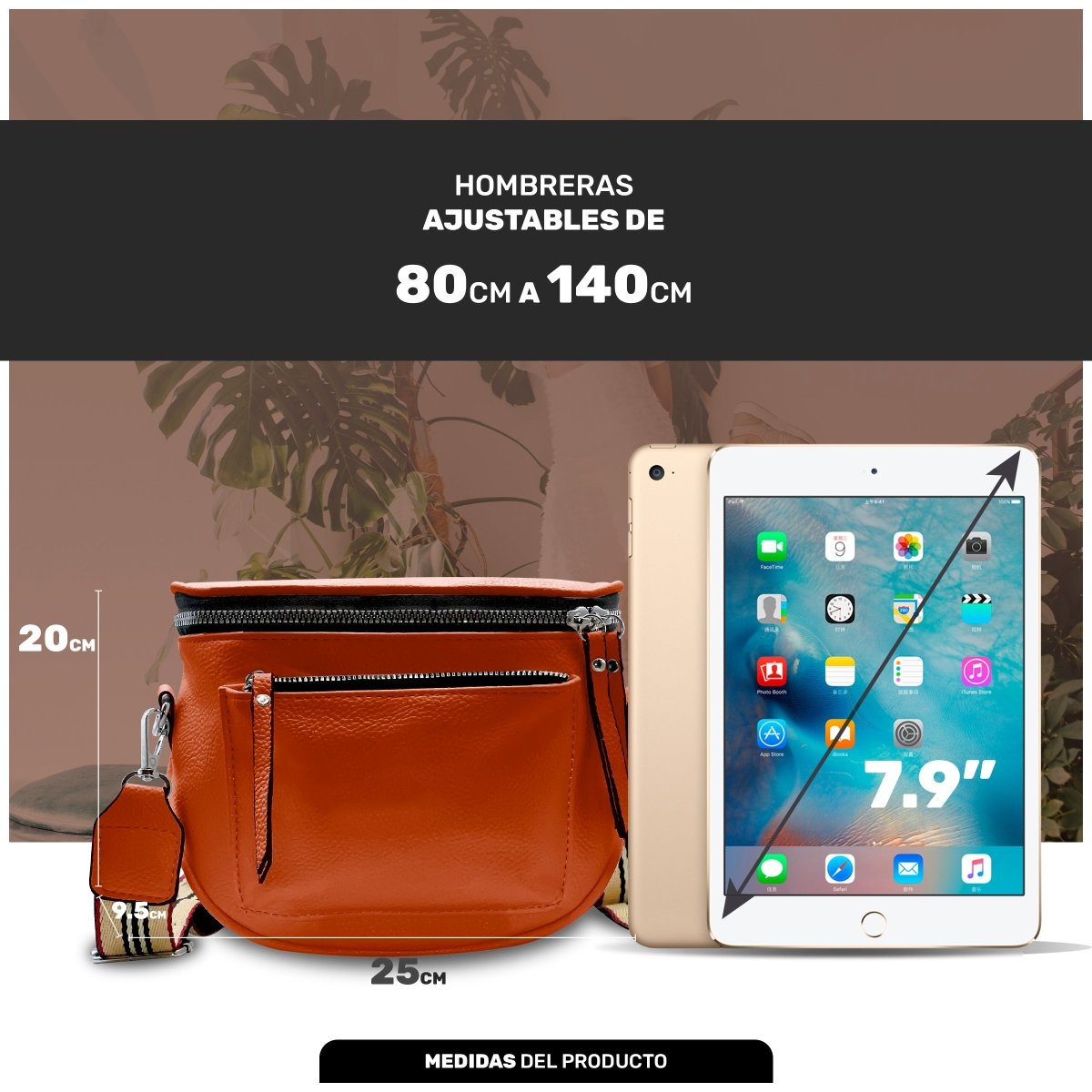 Bolso Crossbody Compacto Con Correa Ajustable & Diseño Moderno - ONDASHOPMX