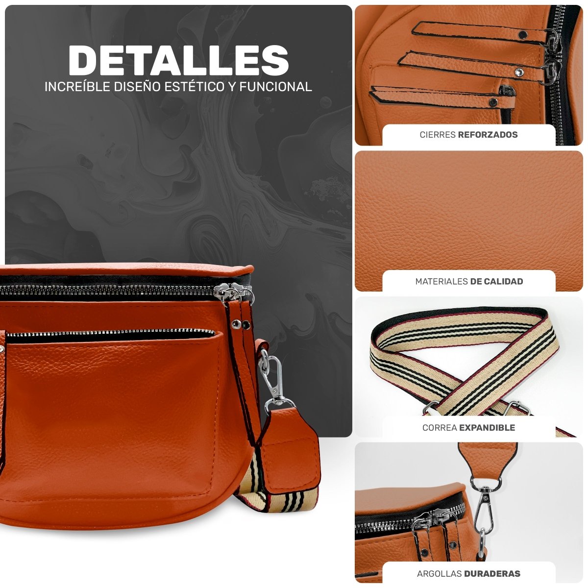 Bolso Crossbody Compacto Con Correa Ajustable & Diseño Moderno - ONDASHOPMX
