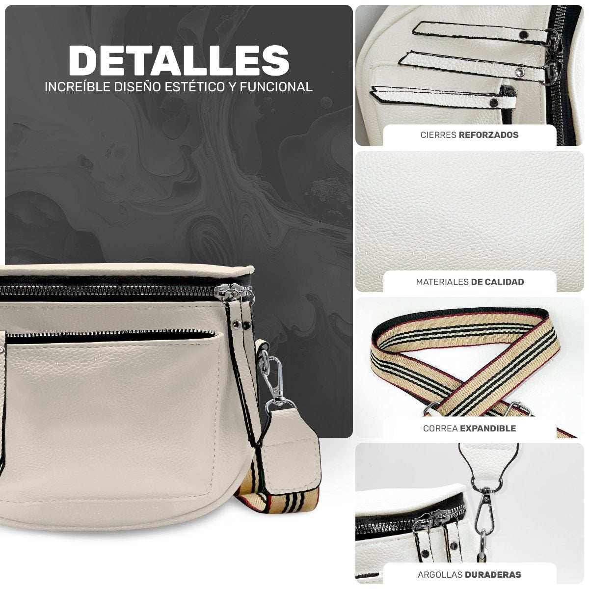 Bolso Crossbody Compacto Con Correa Ajustable & Diseño Moderno - ONDASHOPMX