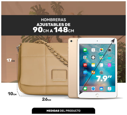 Bolso de Hombro Con Cadena Elegante & Diseño Acolchado De Lujo - ONDASHOPMX