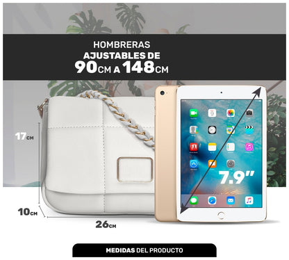 Bolso de Hombro Con Cadena Elegante & Diseño Acolchado De Lujo - ONDASHOPMX