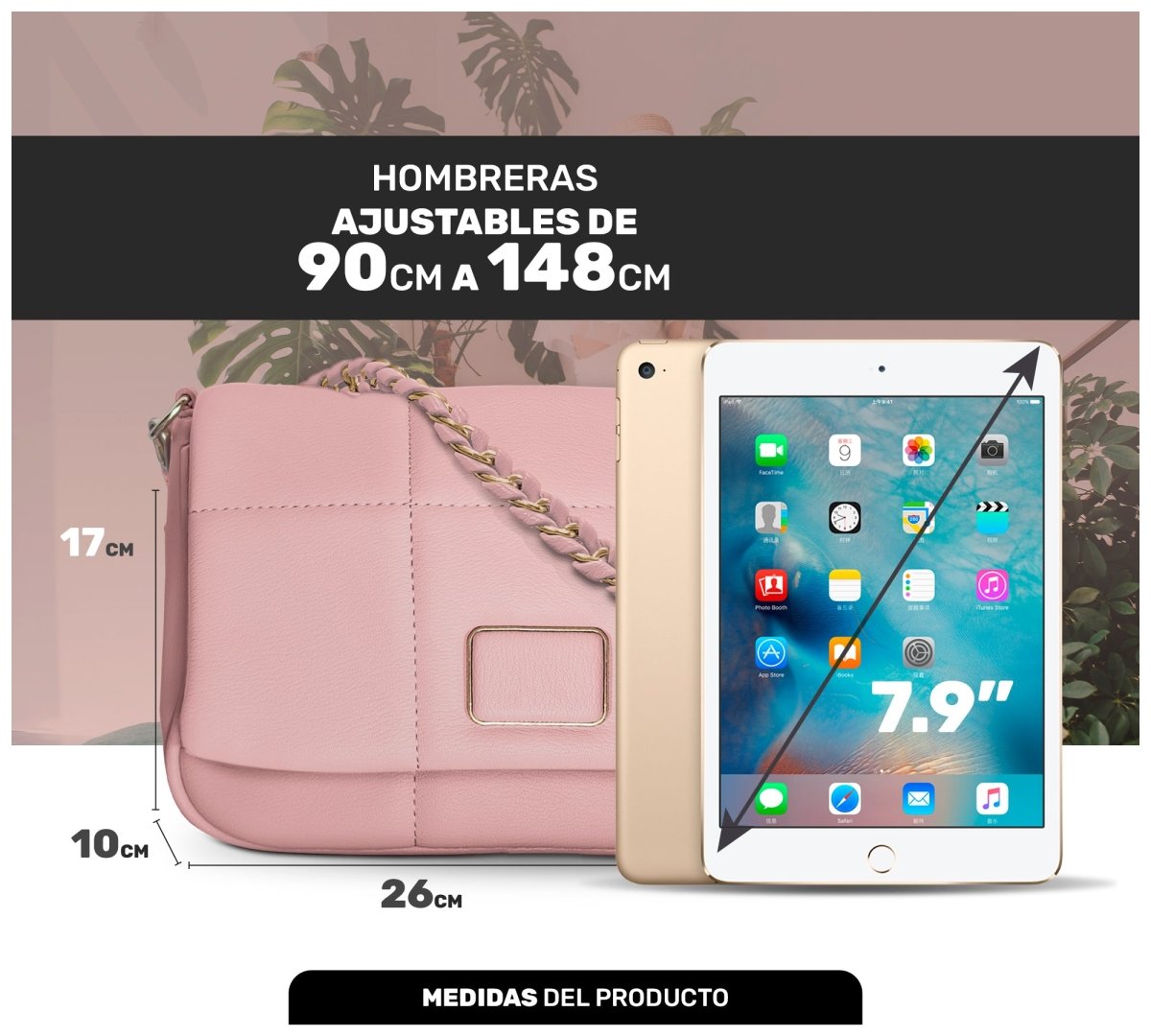 Bolso de Hombro Con Cadena Elegante & Diseño Acolchado De Lujo - ONDASHOPMX
