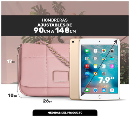 Bolso de Hombro Con Cadena Elegante & Diseño Acolchado De Lujo - ONDASHOPMX