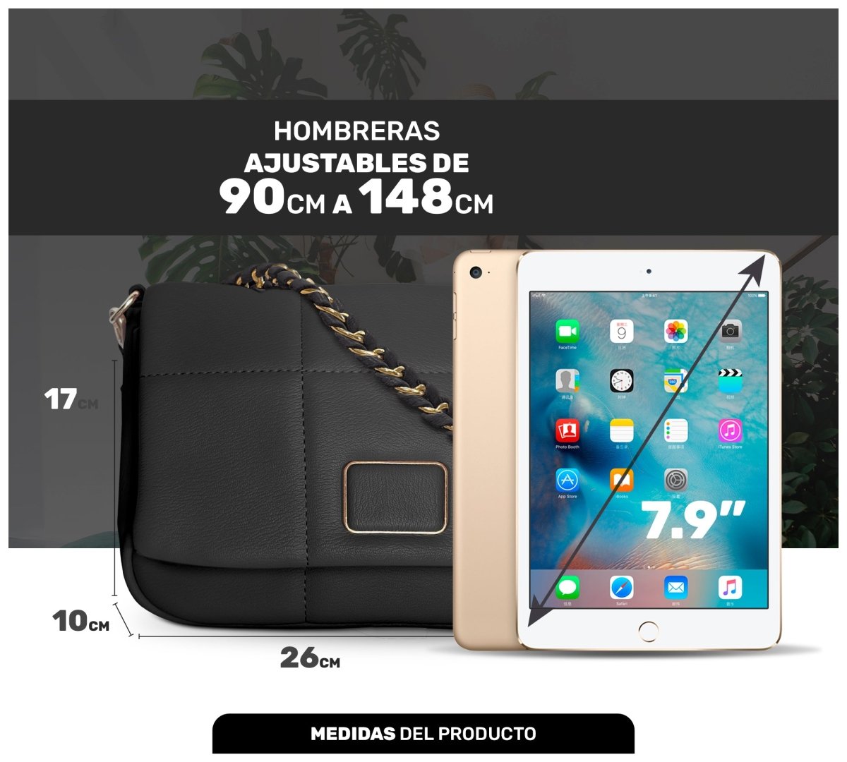 Bolso de Hombro Con Cadena Elegante & Diseño Acolchado De Lujo - ONDASHOPMX