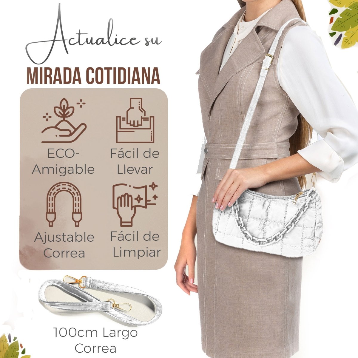 Bolso De Mano & Hombro Con Diseño Elegante & Gran Capacidad - ONDASHOPMX