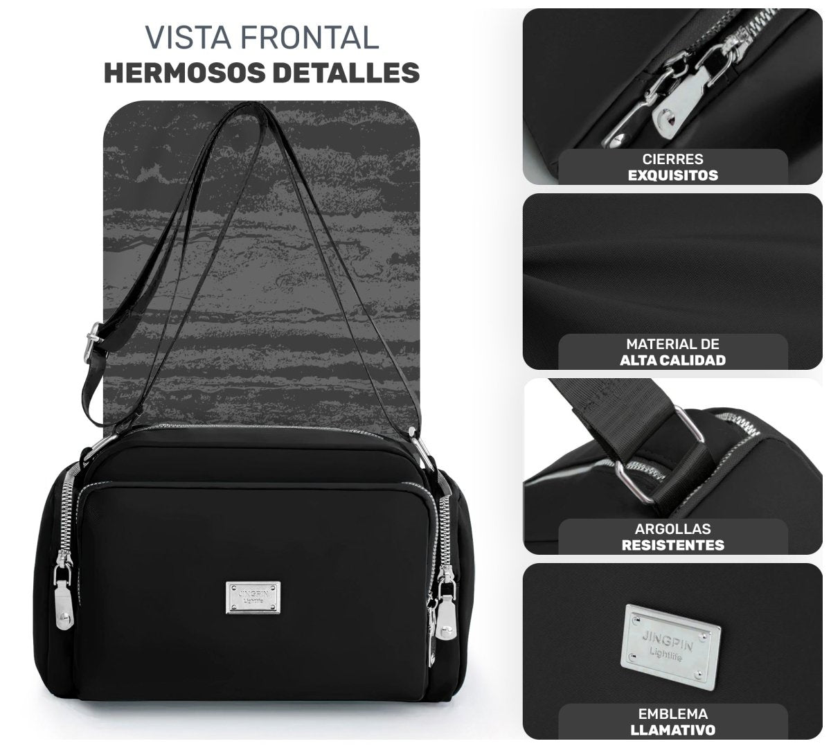 Bolso Impermeable Para Mujer & Uso Diario Con Compartimentos Múltiples - ONDASHOPMX