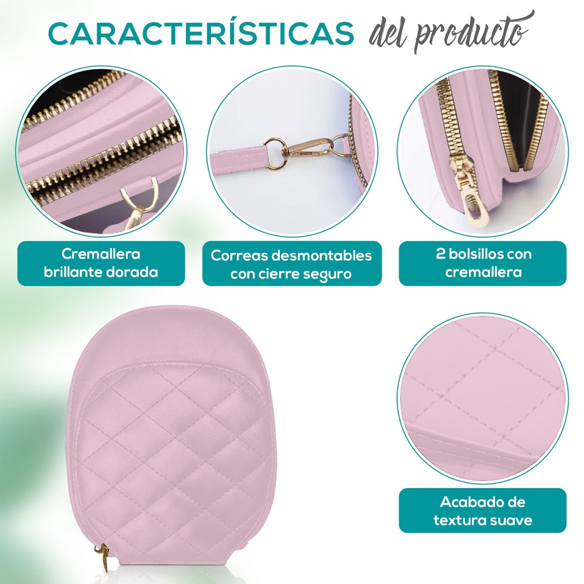 Bolso Ligero Con Organización Inteligente & Correa Desmontable - ONDASHOPMX
