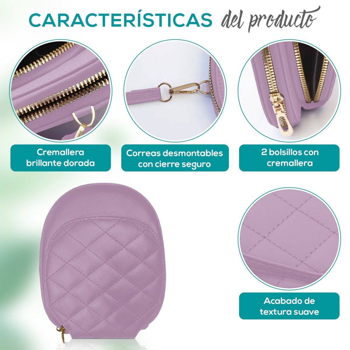 Bolso Ligero Con Organización Inteligente & Correa Desmontable - ONDASHOPMX