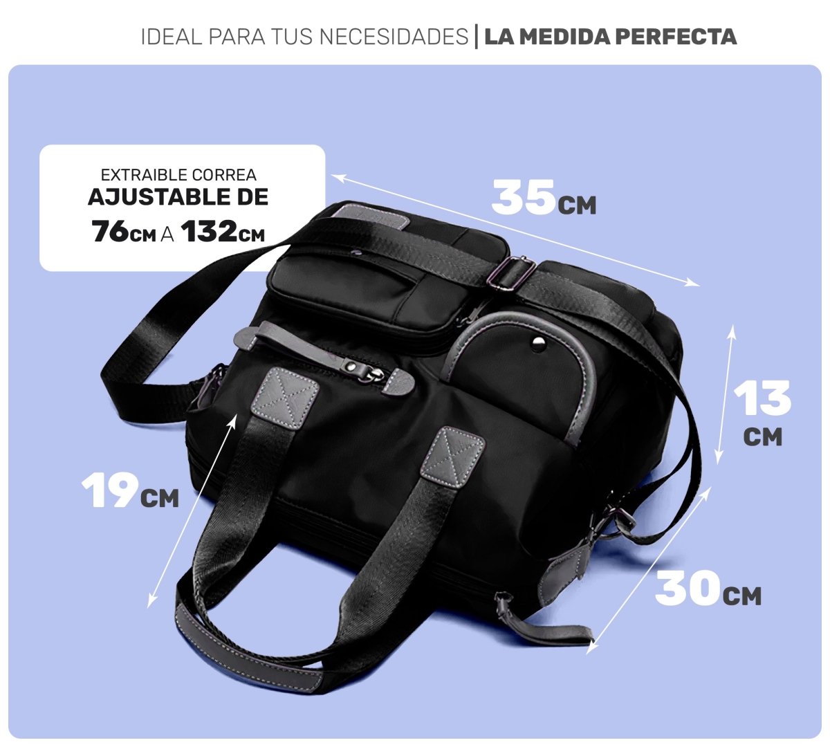 Bolso Multifuncional Impermeable Con Correa Ajustable & Gran Capacidad - ONDASHOPMX