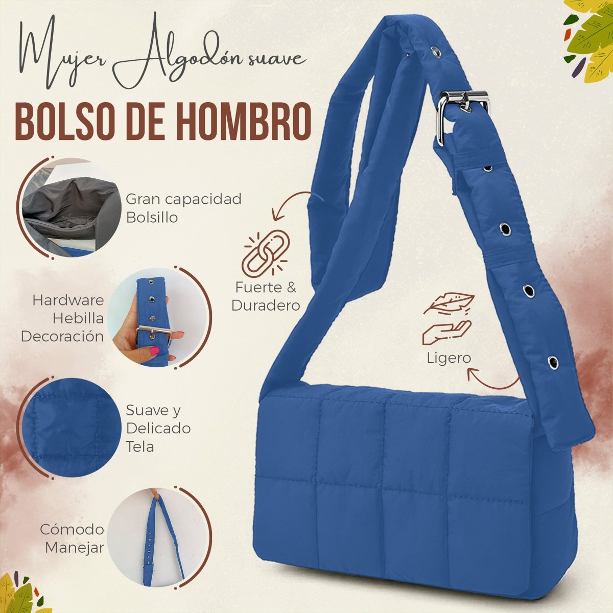 Bolso Suave Con Correa Ajustable & Diseño Cómodo & Ligero - ONDASHOPMX