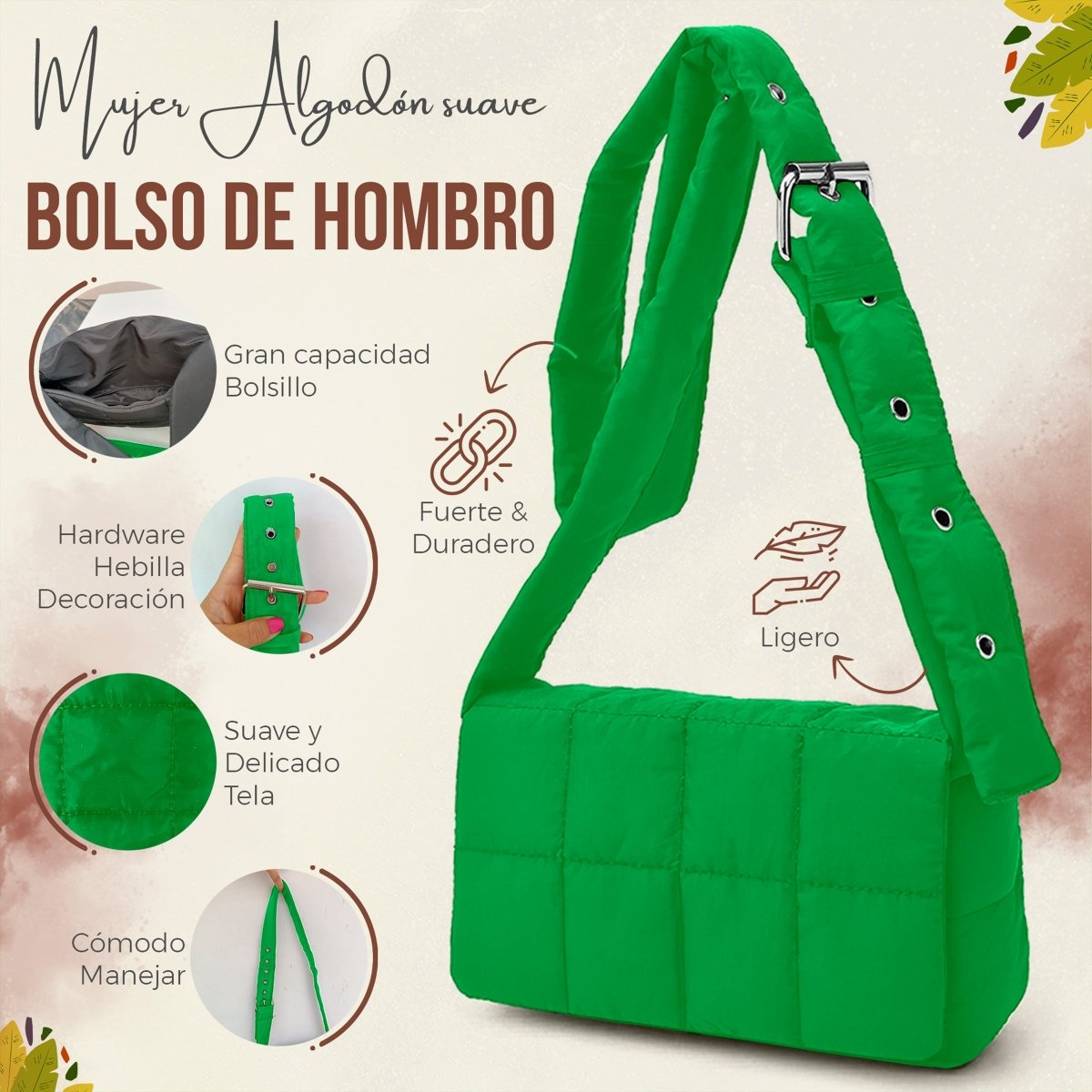 Bolso Suave Con Correa Ajustable & Diseño Cómodo & Ligero - ONDASHOPMX