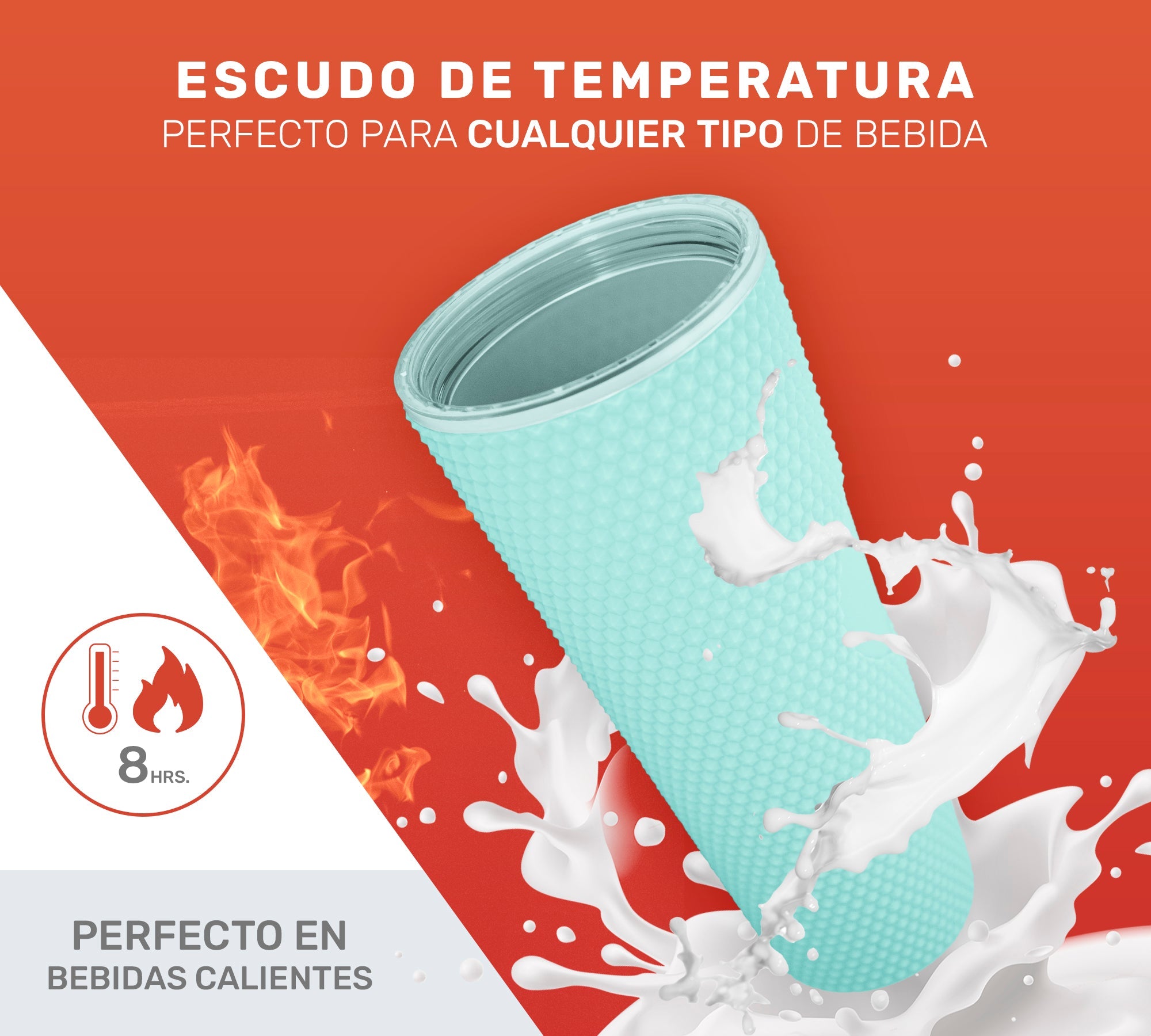 Botella De Doble Pared Termo Con Popote Para Agua o Café 700ml - ONDASHOPMX