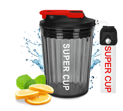 Botella Deportiva Super Cup Con Tapa Térmica Y Diseño Antiderrame - ONDASHOPMX